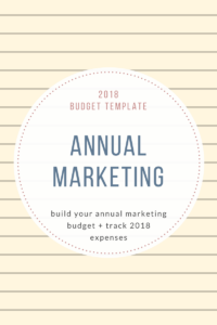 2018Budget Template Annual Marketing