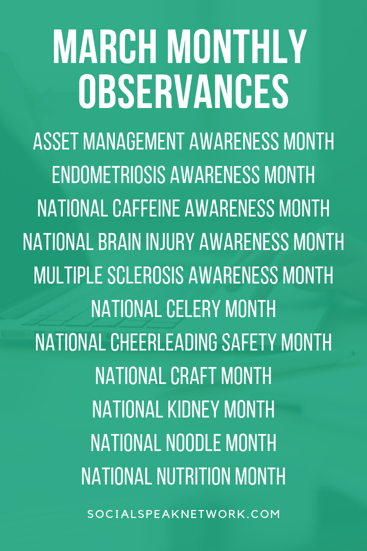 March National Observances for Inbound marketing, Is your Content Marketing Plan Failing your Business, Editorial Calendar 2019, #nationalholidays #businessevents2019